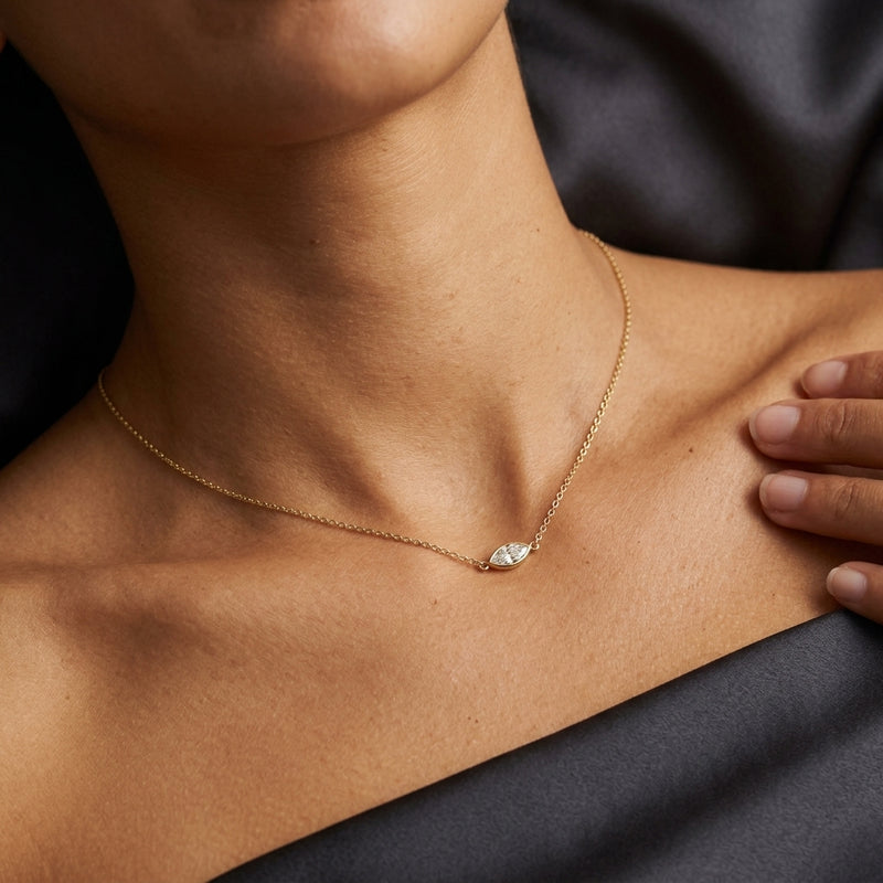 Worn: Lab-Grown Diamond Necklace · 9.25 ct — AI-rendered styling image