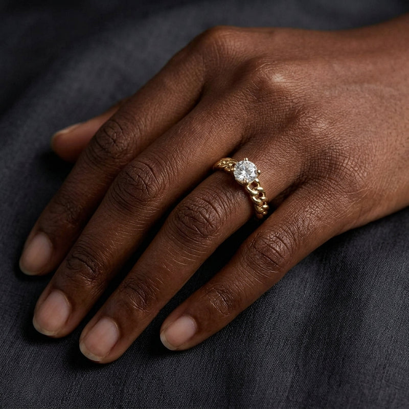 Worn: Lab-Grown Diamond Ring · 0.5 ct — AI-rendered styling image