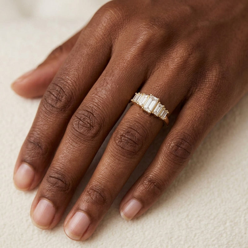 Worn: Lab-Grown Diamond Ring · 0.5 ct — AI-rendered styling image