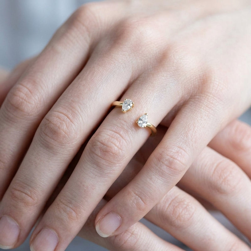 Worn: Lab-Grown Diamond Two-Stone Ring · 0.2 ct — AI-rendered styling image