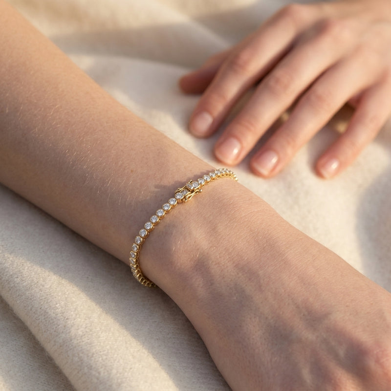 Worn: Lightweight Line Bracelet · 1.63 ct — AI-rendered styling image