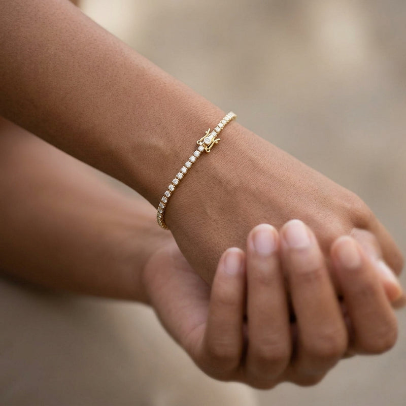 Worn: Line Bracelet · 1–10 ct — AI-rendered styling image