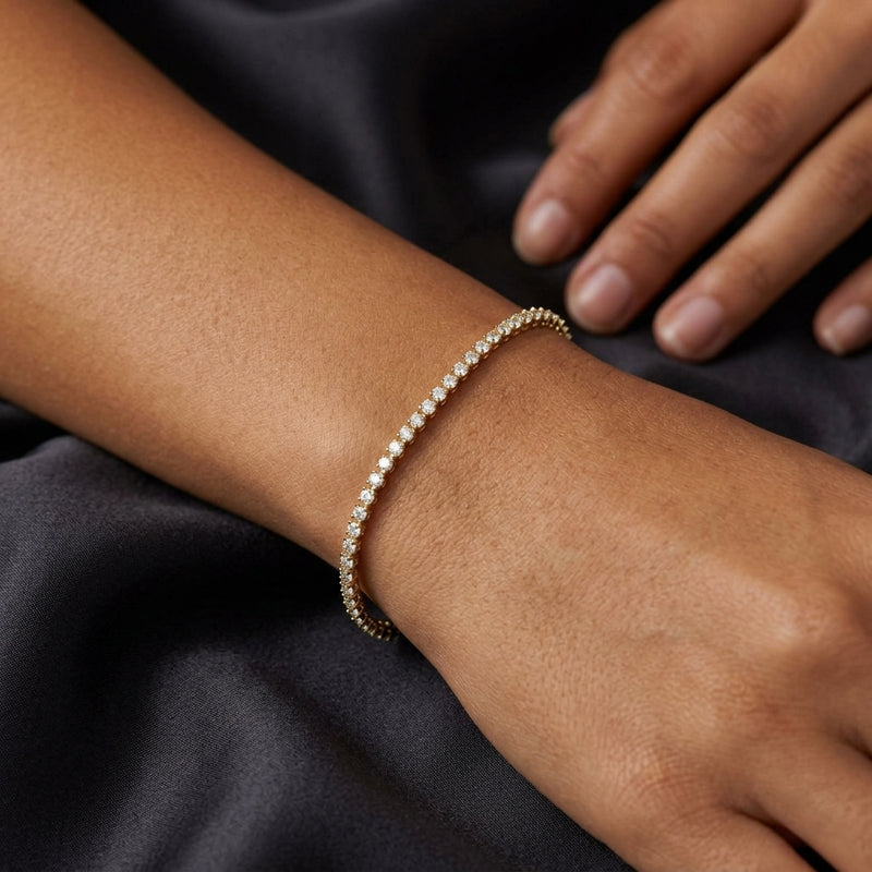 Worn: Line Bracelet · 1.5–3 ct — AI-rendered styling image