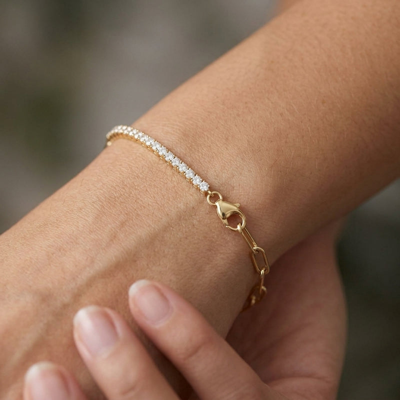 Worn: Line Bracelet · 1 ct — AI-rendered styling image