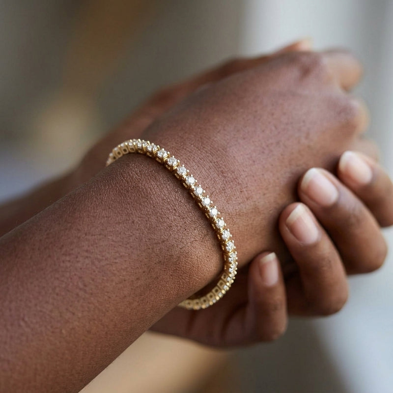Worn: Line Bracelet · 2.25 ct — AI-rendered styling image