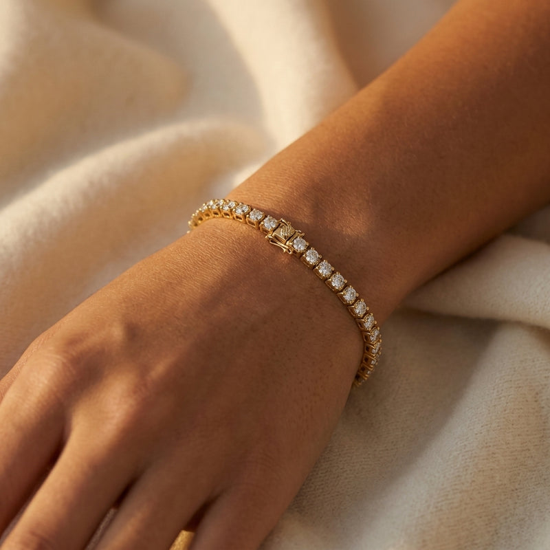 Worn: Line Bracelet · 4.75 ct — AI-rendered styling image
