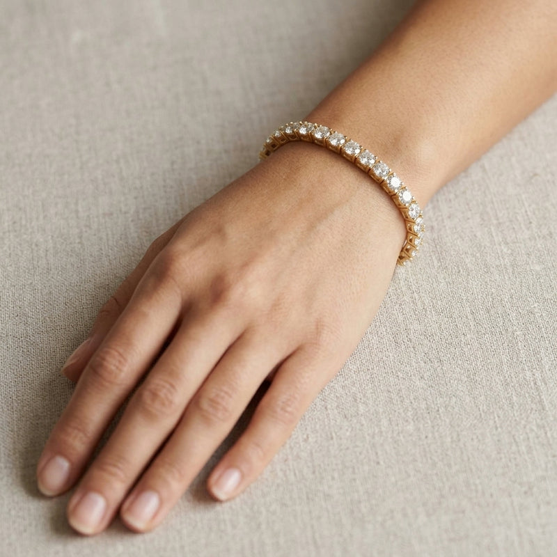 Worn: Line Bracelet · 9 ct — AI-rendered styling image