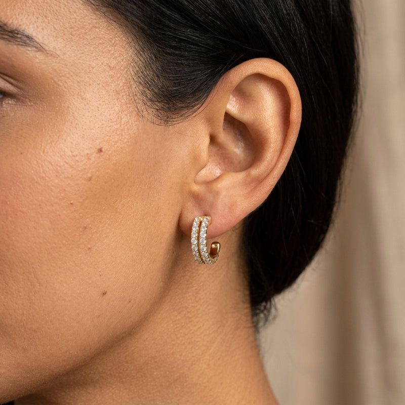 Worn: Negative Space Ear Cuff · 0.5 ct — AI-rendered styling image
