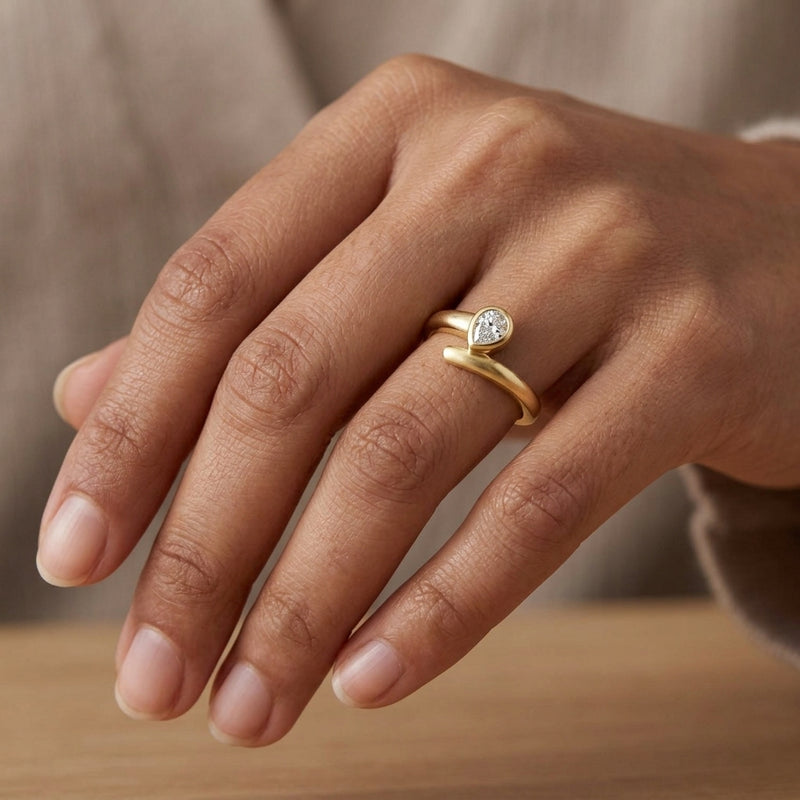 Worn: Solitaire Ring · 0.17 ct — AI-rendered styling image