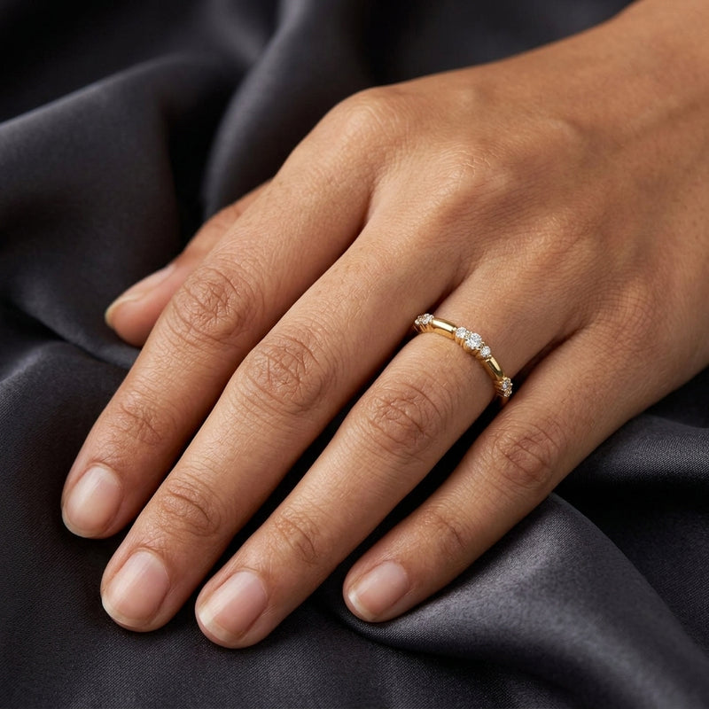 Worn: Stackable Ring · 0.13 ct — AI-rendered styling image